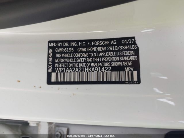 WP1AA2A21HKA91422 Porsche Cayenne Platinum Edition