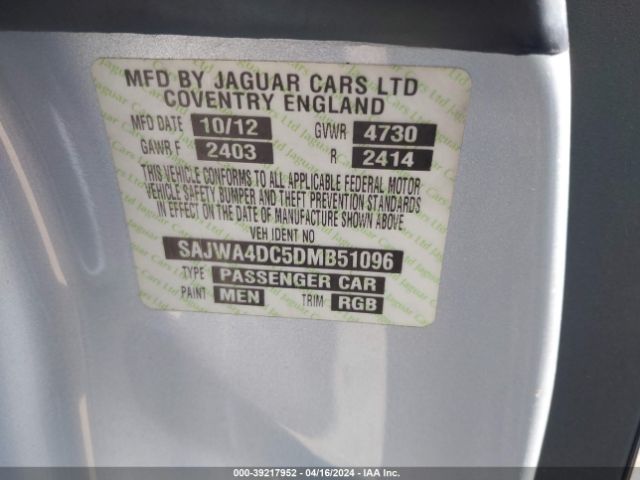 2013 JAGUAR XK SAJWA4DC5DMB51096 Photo 8