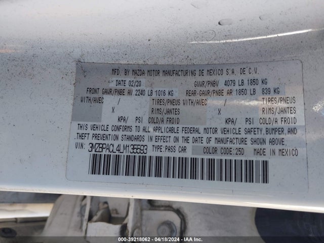 Mazda Mazda3 Select Package 2020 3MZBPACL4LM135593 Image 9