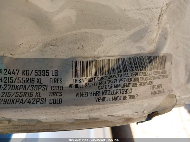 RAM Promaster City Tradesman 2020 ZFBHRFAB3L6R75933 Image 9