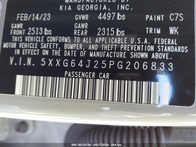 KIA K5 Gt-line 2023 5XXG64J25PG206833 Image 9
