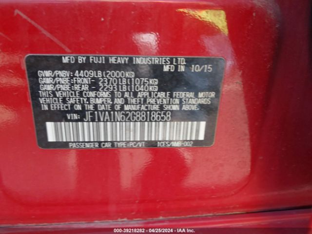 JF1VA1N62G8818658 Subaru Wrx Limited