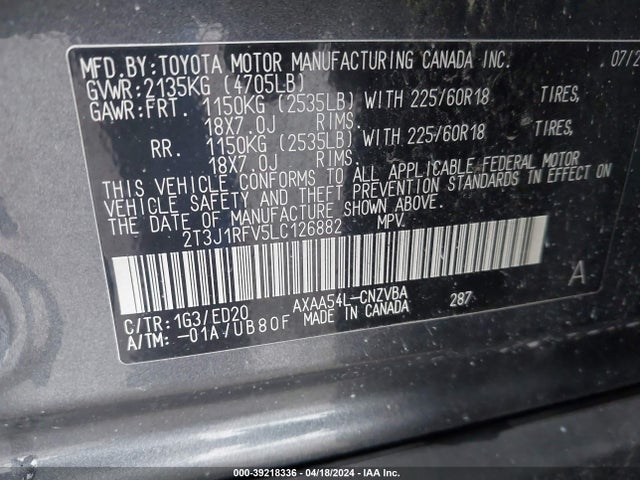 Toyota Rav4 Trd Off-road 2020 2T3J1RFV5LC126882 Image 9