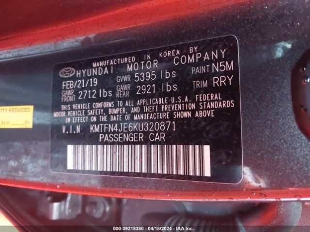 KMTFN4JE6KU320871 Genesis G80 3.8
