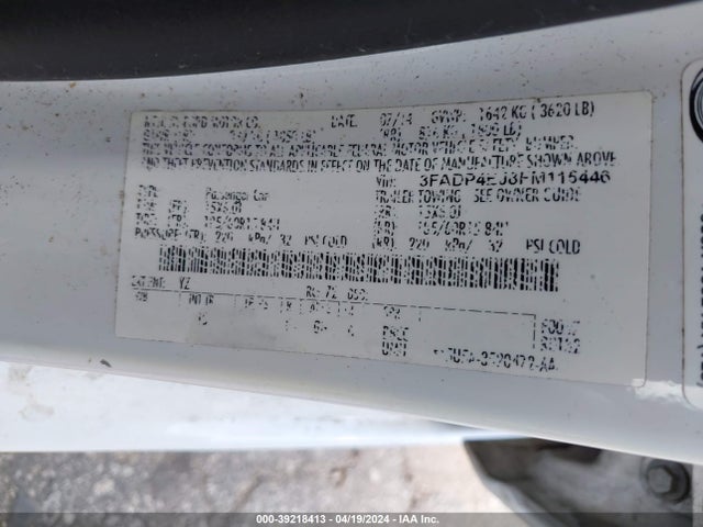 Ford FIESTA SE 2015 3FADP4EJ8FM115446 Image 9