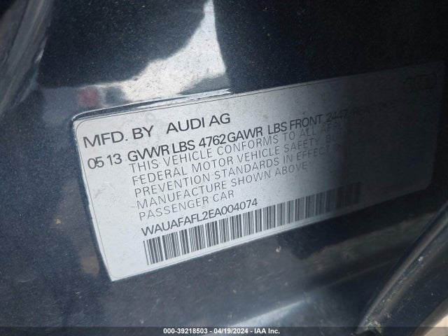 Audi A4 2.0t Premium 2014 WAUAFAFL2EA004074 Image 9