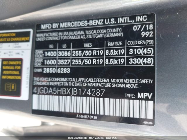 4JGDA5HBXJB174287 Mercedes-Benz Gle 350 4matic