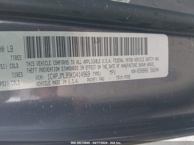 1C4PJMLB9KD414969 Jeep Cherokee Altitude 4x4