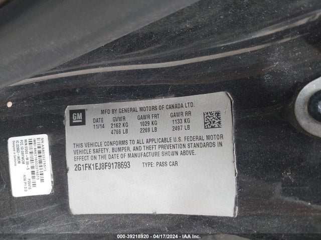 Chevrolet CAMARO 2SS 2015 2G1FK1EJ8F9178693 Image 9