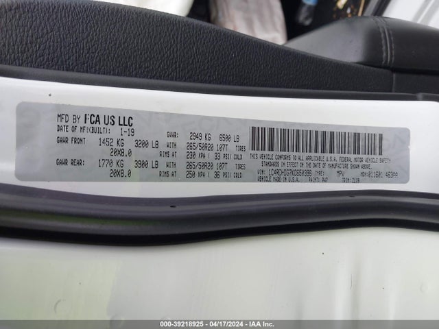 Dodge Durango Gt Plus Rwd 2019 1C4RDHDG7KC650396 Image 9