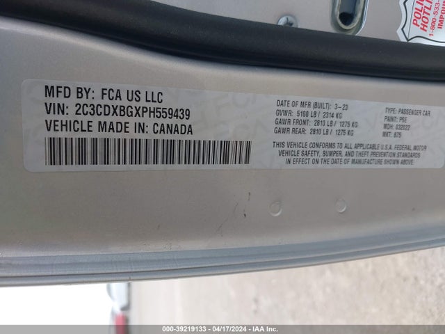 Dodge Charger Sxt 2023 2C3CDXBGXPH559439 Image 9