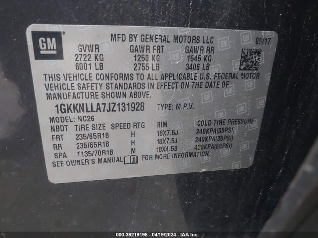 1GKKNLLA7JZ131928 GMC Acadia Sle-2