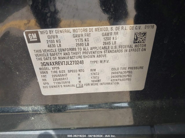 Chevrolet EQUINOX LS 2018 3GNAXREV7JL270248 Image 9