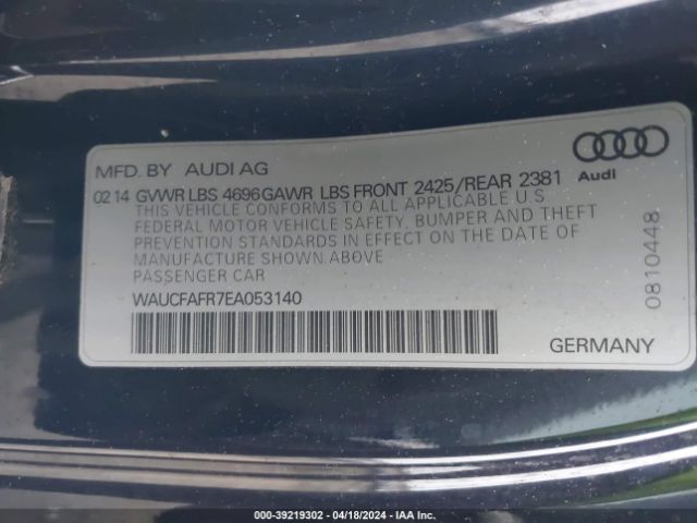 WAUCFAFR7EA053140 Audi A5 2.0t Premium