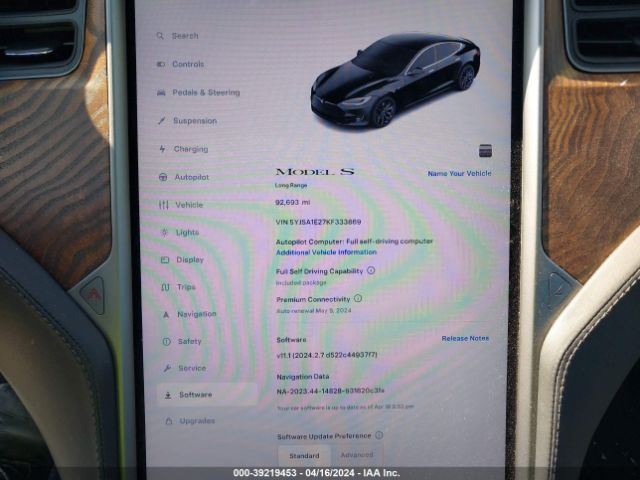 5YJSA1E27KF333869 Tesla Model S 100d/75d/long Range/standard Range