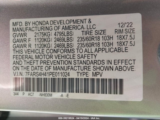 Honda Cr-v Ex Awd 2023 7FARS4H41PE011024 Image 9
