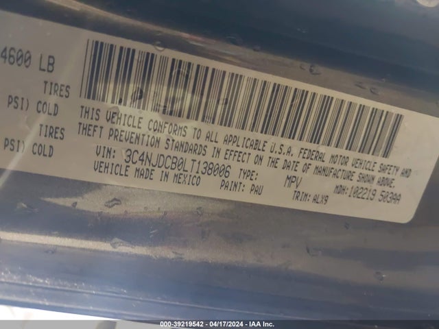 Jeep Compass Limited 4x4 2020 3C4NJDCB0LT138006 Image 9