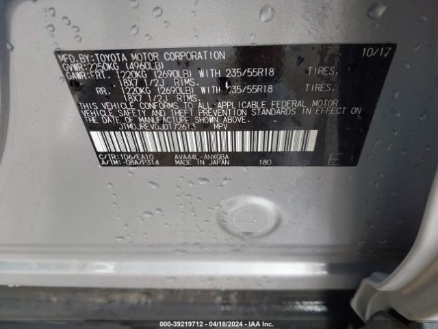 JTMDJREV0JD172613 Toyota Rav4 Hybrid Limited