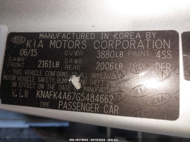 KIA FORTE LX 2016 KNAFK4A67G5484662 Image 9