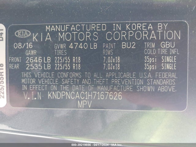 KIA Sportage Ex 2017 KNDPNCAC1H7167626 Image 9