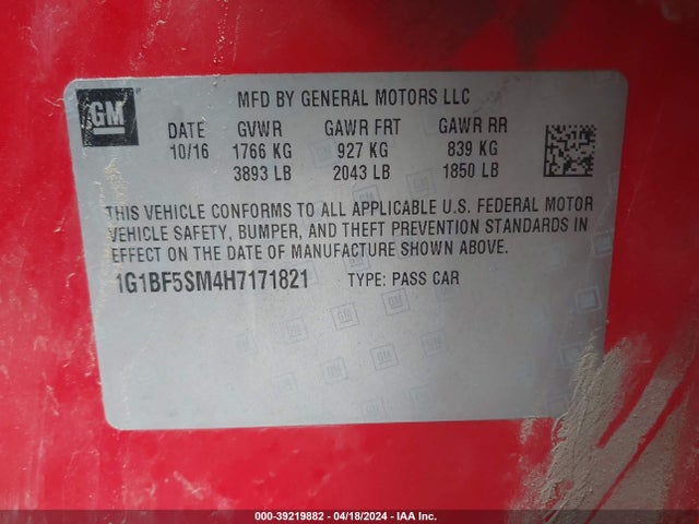 Chevrolet Cruze Premier Auto 2017 1G1BF5SM4H7171821 Image 9