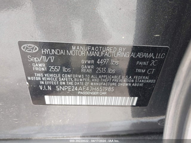 Hyundai SONATA SE 2018 5NPE24AF4JH651985 Image 9