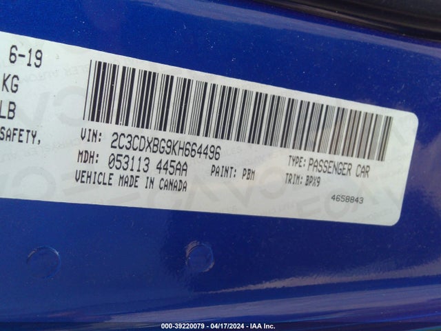 Dodge Charger Sxt Rwd 2019 2C3CDXBG9KH664496 Image 9