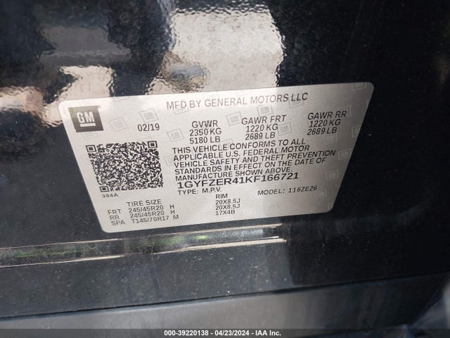 Cadillac XT4 SPORT 2019 1GYFZER41KF166721 Image 9