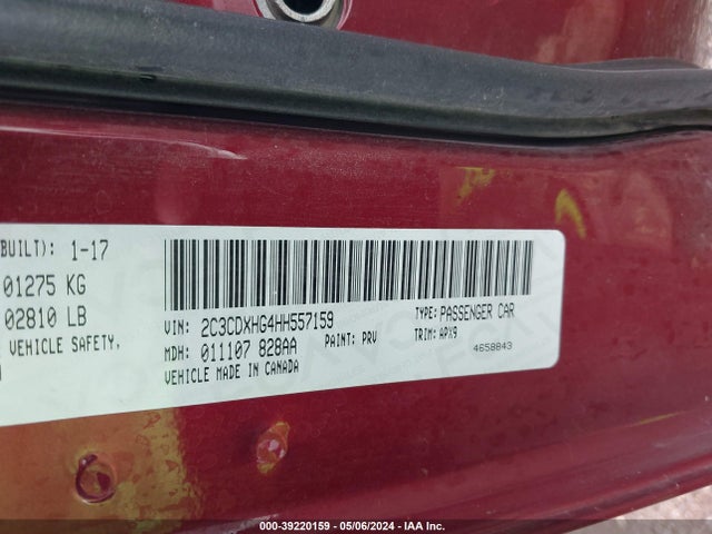 Dodge Charger Sxt Rwd 2017 2C3CDXHG4HH557159 Image 9