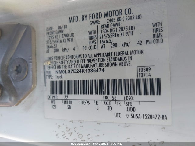 Ford Transit Connect Xl 2019 NM0LS7E24K1386474 Image 9