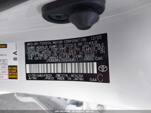 Toyota Corolla Hybrid Le 2024 JTDBCMFE7R3040811 Image 9