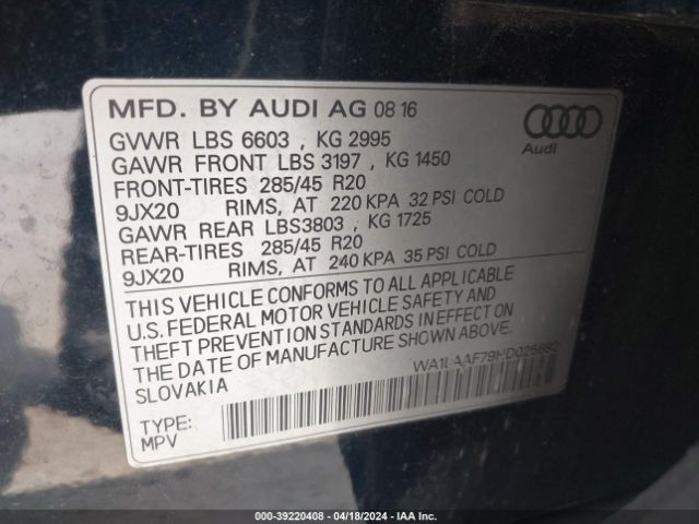WA1LAAF79HD025692 Audi Q7 3.0t Premium