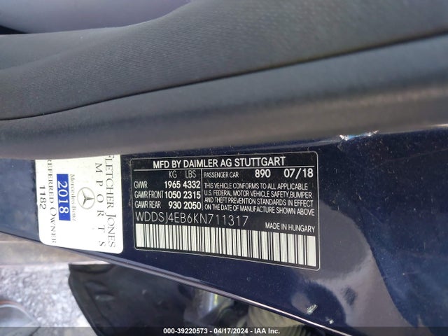 WDDSJ4EB6KN711317 Mercedes-Benz CLA