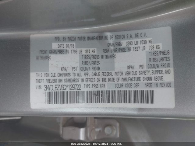 3MYDLBZV6GY129722 Scion IA