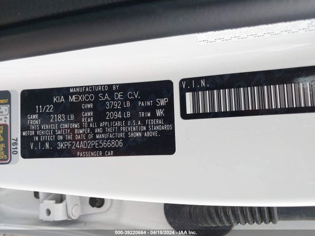 KIA Forte Lxs 2023 3KPF24AD2PE566806 Image 9