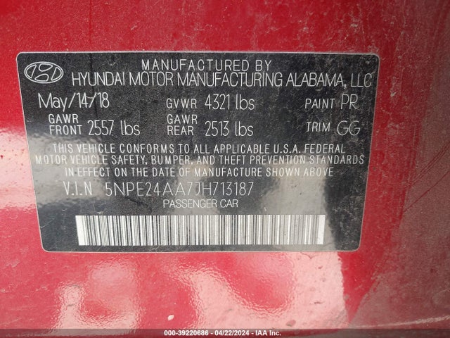 Hyundai SONATA ECO 2018 5NPE24AA7JH713187 Image 9