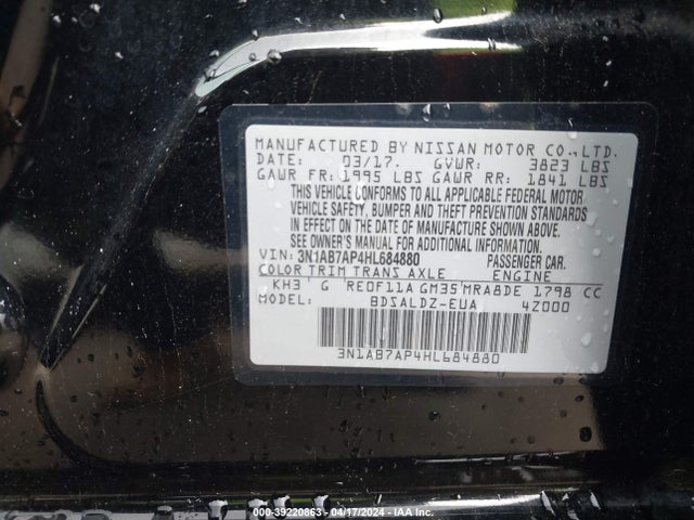 Nissan SENTRA SV 2017 3N1AB7AP4HL684880 Image 9