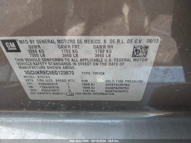 Chevrolet Silverado 1500 1lt 2014 3GCUKREC8EG129870 Image 9