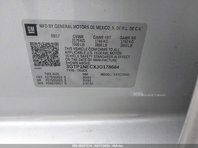 GMC Sierra 1500 Slt 2018 3GTP1NECXJG178684 Image 9