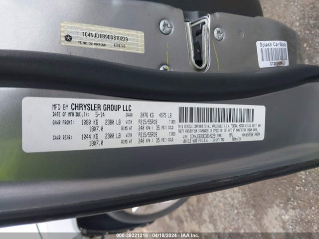 Jeep Compass Latitude 2014 1C4NJDEB9ED810229 Image 9