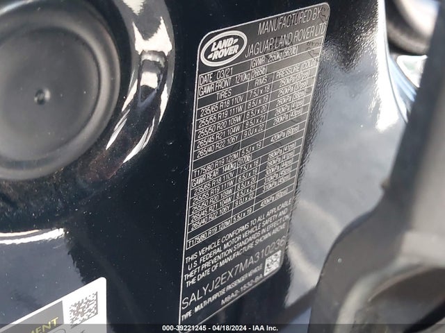 SALYJ2EX7MA310236 Land Rover Range Rover Velar P250 S