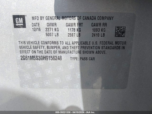 2G61M5S30H9156248 Cadillac XTS LUXURY