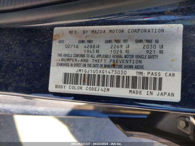 JM1GJ1U5XG1473030 Mazda Mazda6 I Sport