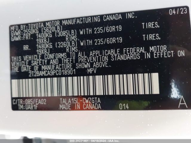 2T2BAMCA9PC018901 Lexus Rx 350 Premium
