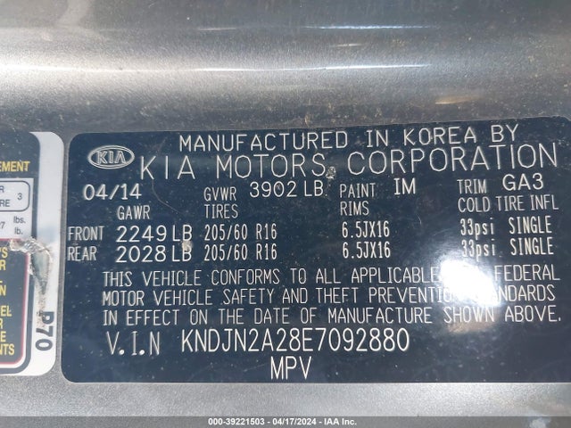 KIA Soul 2014 KNDJN2A28E7092880 Image 9