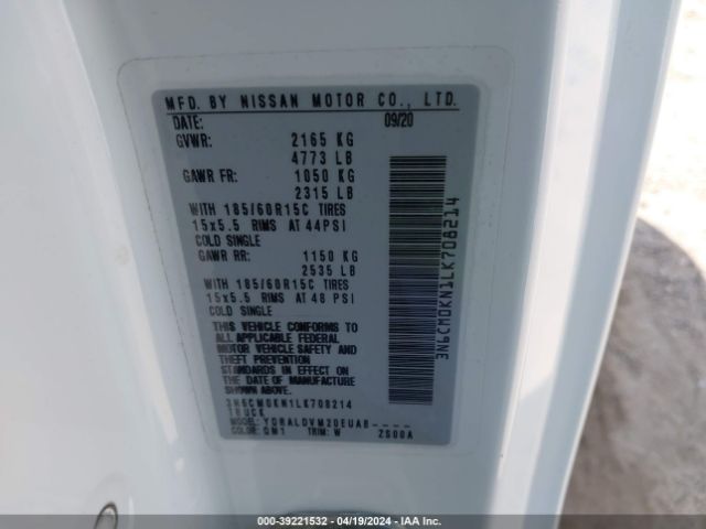 3N6CM0KN1LK708214 Nissan Nv200 Compact Cargo S Xtronic Cvt