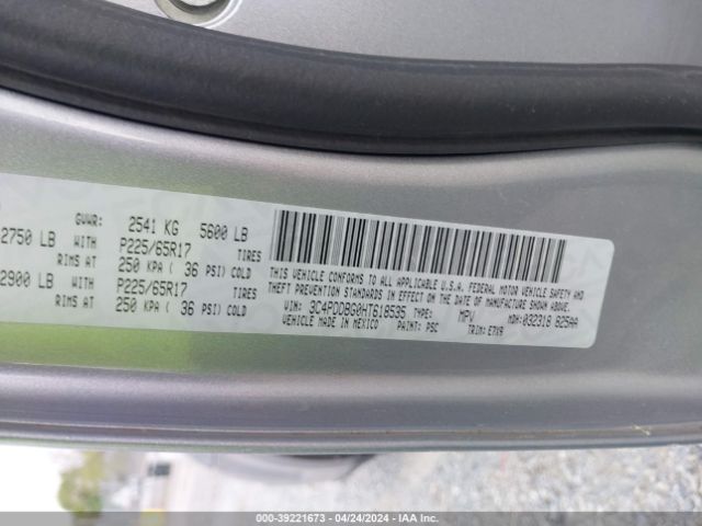 3C4PDDBG0HT618535 Dodge Journey Sxt Awd