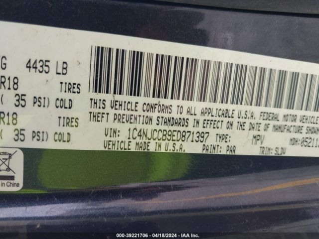 1C4NJCCB9ED871397 Jeep Compass Limited