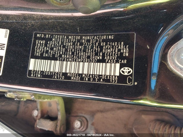 Toyota Corolla Se Nightshade Edition 2021 5YFS4MCE6MP085207 Image 9