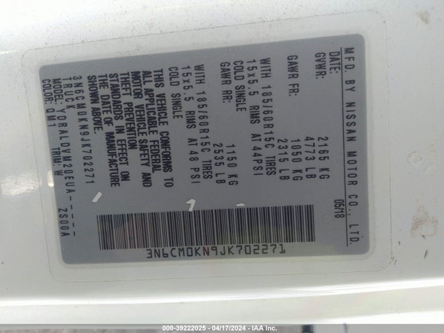 Nissan Nv200 S 2018 3N6CM0KN9JK702271 Image 9